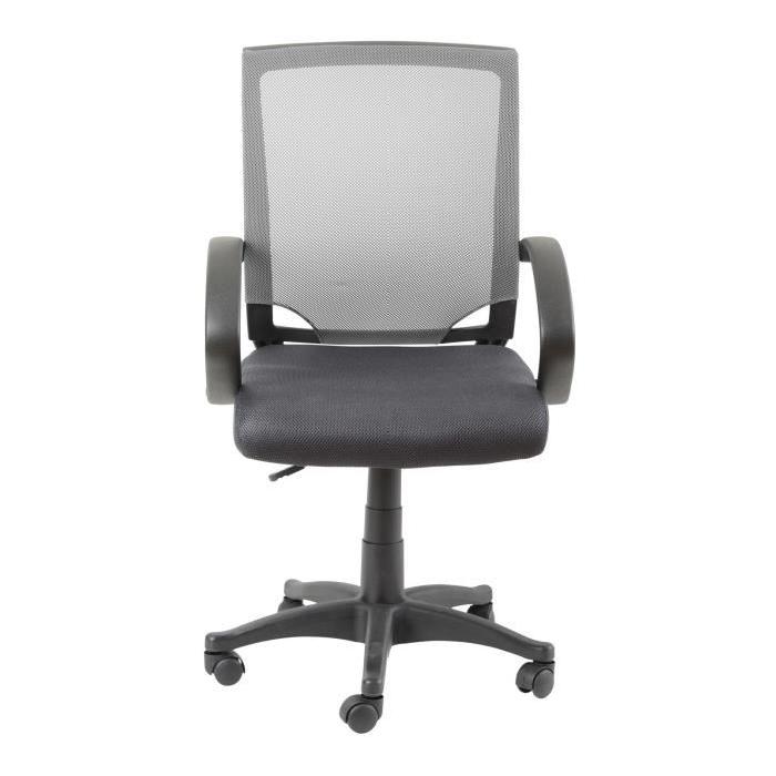 FARRELL Fauteuil de bureau - Tissu gris - Contemporain - L 58 x P 56 cm