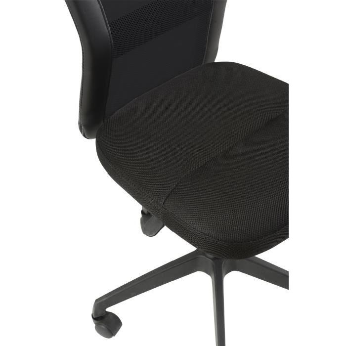 GILL Chaise de bureau - Tissu noir - Contemporain - L 55 x P 56 cm