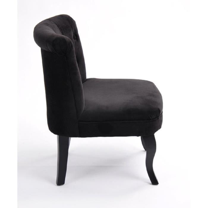 LIZY Fauteuil crapaud en tissu Noir