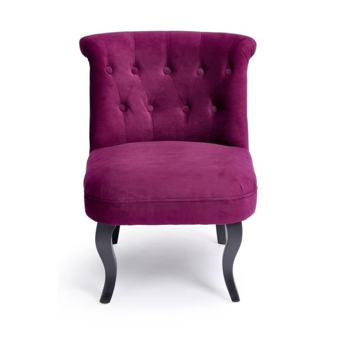 LIZY Fauteuil crapaud en tissu Aubergine