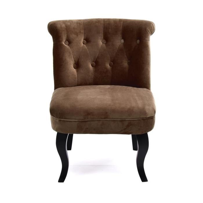 LIZY Fauteuil crapaud en tissu Marron