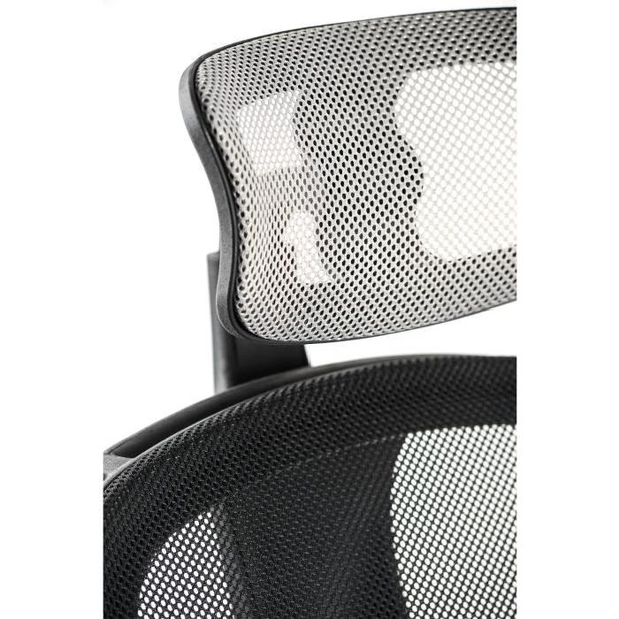 NORTON Fauteuil de bureau - Tissu noir et gris - Contemporain - L 59 x P 67 cm