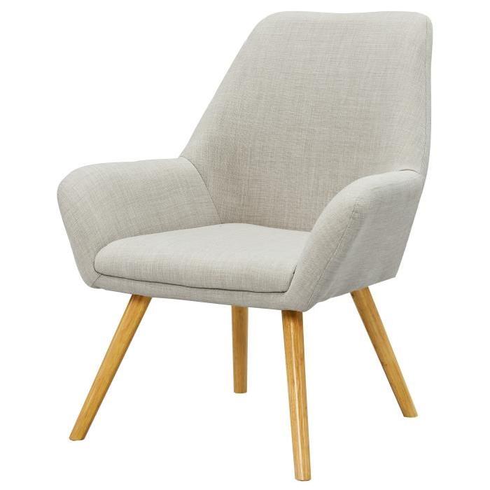 OLGA Fauteuil - Tissu polyester gris - Scandinave - L 72 x P 71 cm