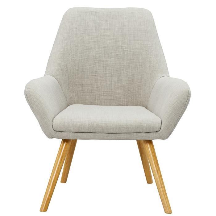 OLGA Fauteuil - Tissu polyester gris - Scandinave - L 72 x P 71 cm