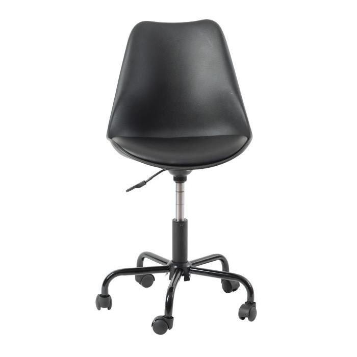 PALMER Chaise de bureau - Simili PU noir - Contemporain - L 37 x P 58,5 cm
