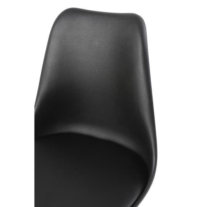 PALMER Chaise de bureau - Simili PU noir - Contemporain - L 37 x P 58,5 cm