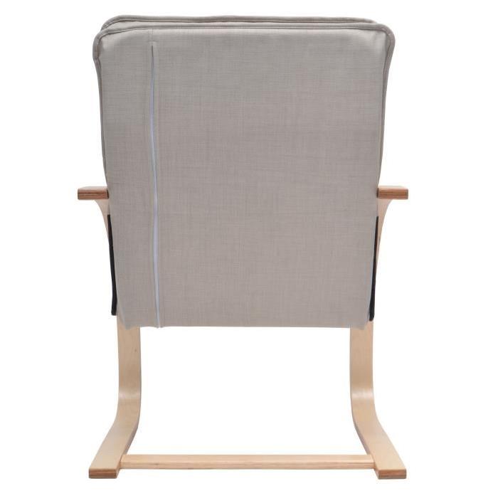 SOLYLUX Fauteuil - Tissu 100% polyester gris et noir - Style scandinave - L 67 x P 78 cm