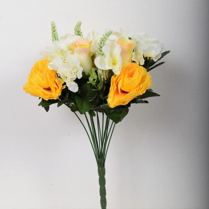 FLOW Bouquet de fleurs artificielles 40 cm jaune