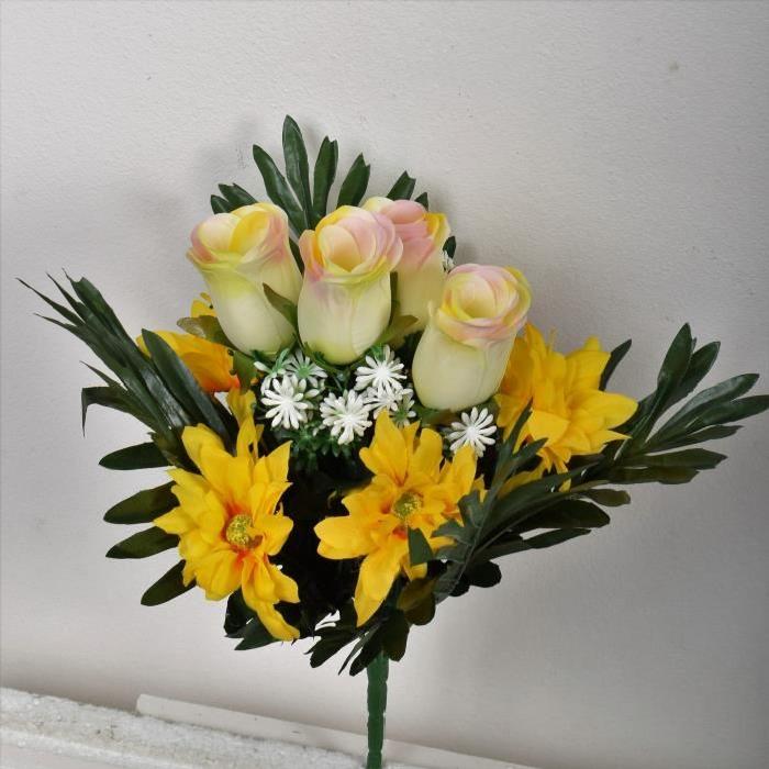FLOW Bouquet de fleurs artificielles 38 cm jaune