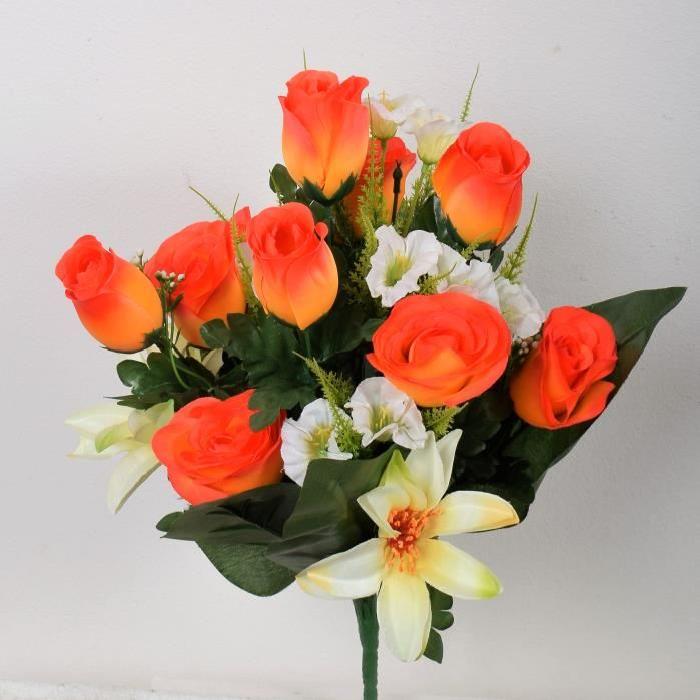 FLOW Bouquet de fleurs artificielles 46 cm orange