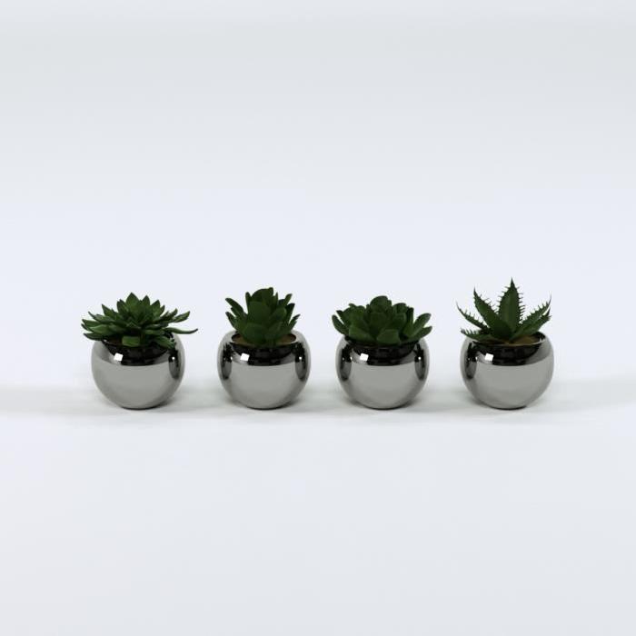 MICA DECORATIONS Lot de 4 Plantes artificielles Succulent