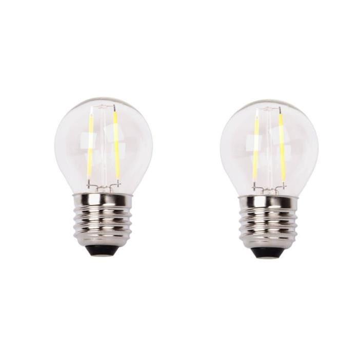 XQ-LITE Lot de 2 ampoules LED filament LED globe E27 2 W équivalent a 20 W