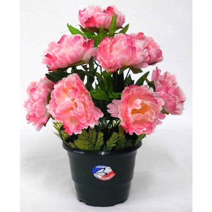 Fleur artificielle Pot de pivoines - Rose