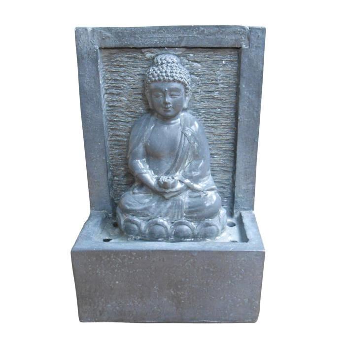 HOMEA Fontaine Bouddha 15x9,5xH23,5 cm gris