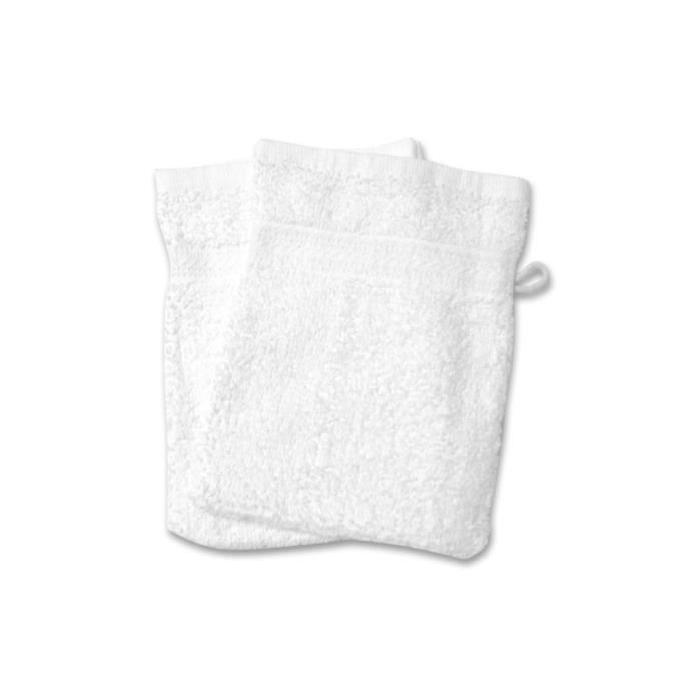 SOLEIL D'OCRE Lot de 2 gants de toilette 100% Coton 550gr/m˛ DOUCEUR Blanc