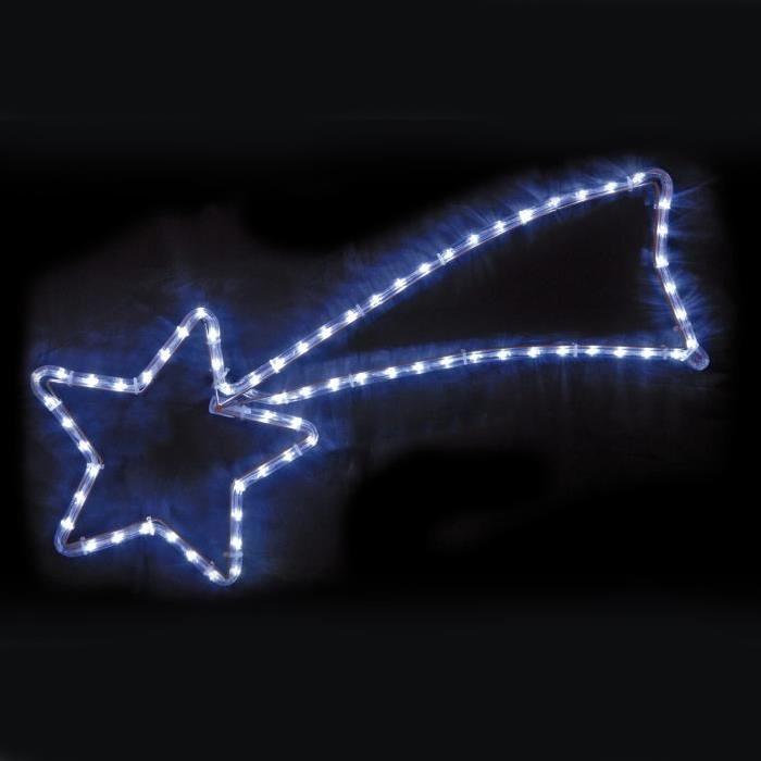 Étoile filante lumineuse pour sapin de Noël 31 cm