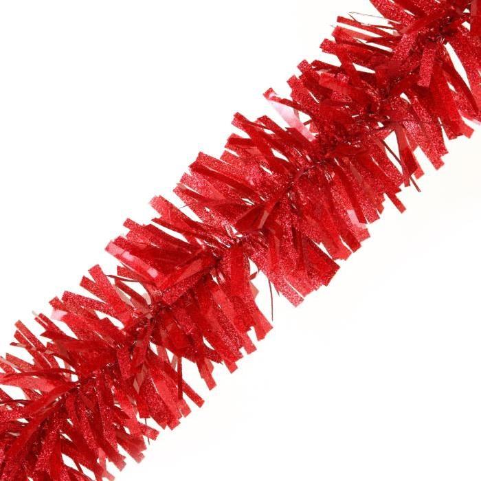 Guirlande intérieure pailletée 4 plis Rouge en PVC