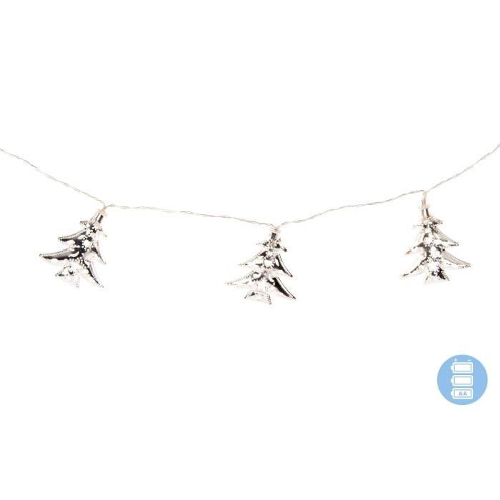 Guirlande de Noël lumineuse intérieure Sapins Argenté L 175 cm