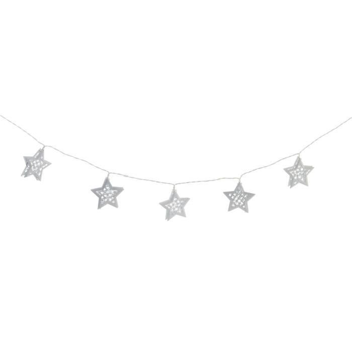 Guirlande de Noël lumineuse intérieure Étoiles en métal 15x175 cm