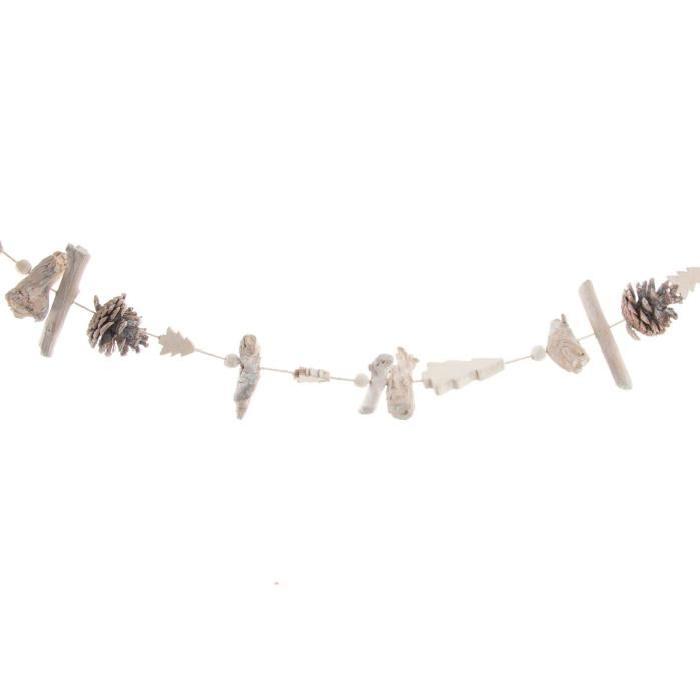 Guirlande de Noël intérieure de noël Naturel en bois L 100 cm