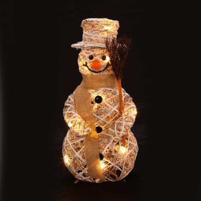 Figurine de Noël Silhouette Bonhomme de neige lumineuse Noël 45 cm