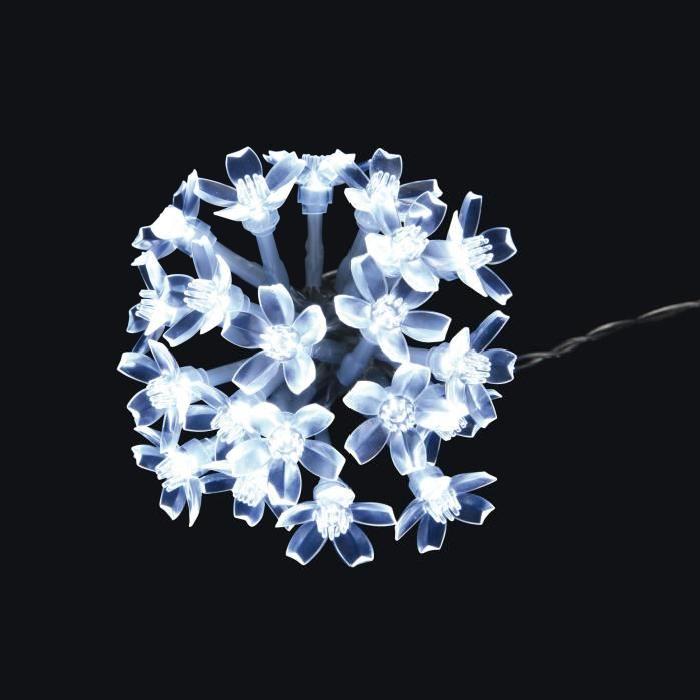 Guirlande de Noël lumineuse intérieure Fleur blanc L 2 m