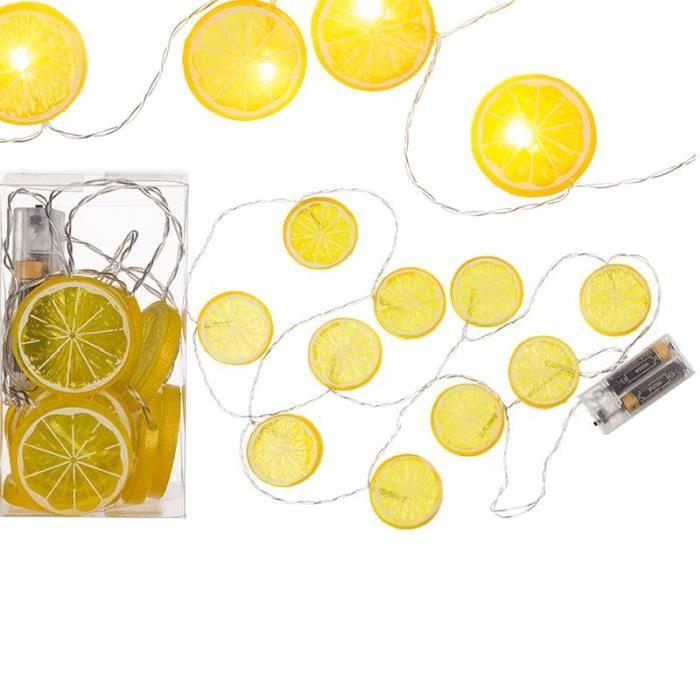 Guirlande lumineuse citron SUN 10 LED - Blanc