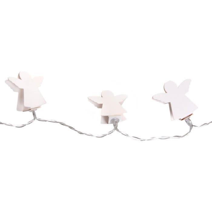 Guirlande de Noël lumineuse intérieure Anges Blanc en PVC L 120 cm