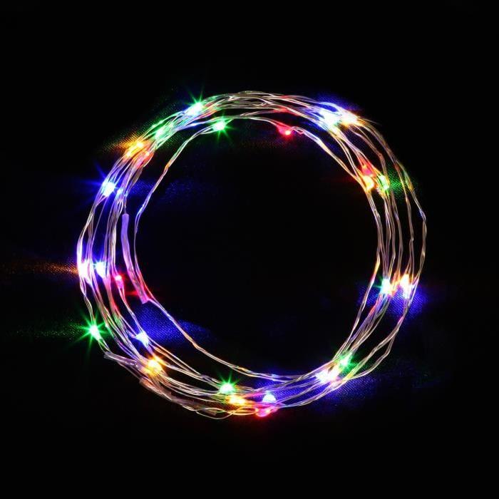 Guirlande de Noël lumineuse intérieure multicolore et cuivre L 5 m