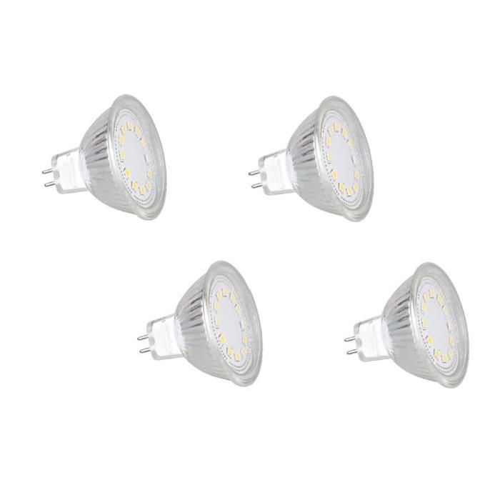 XQ-LITE Lot de 4 ampoules LED MR16 GU5,3 3 W équivalent a 28 W