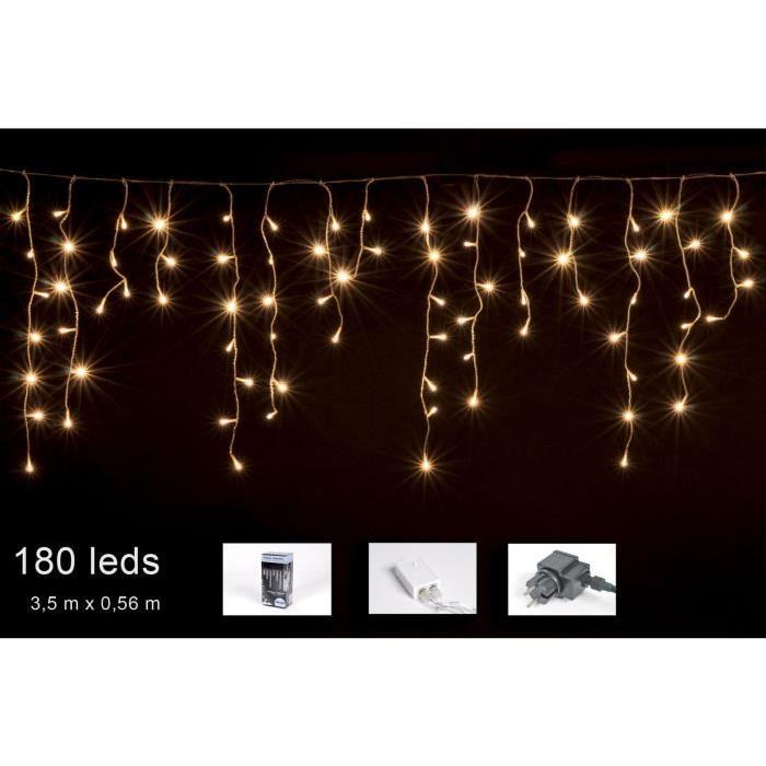 Guirlande de Noël Stalactite intérieure 180 LED blanc chaud 3,5 x 0,56 m