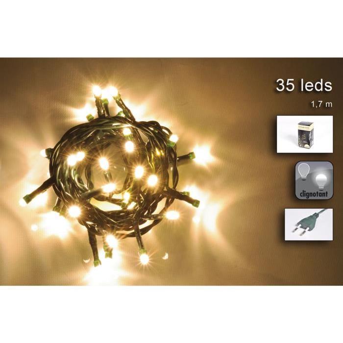 Guirlande de Noël lumineuse intérieure blanc en PVC 1,70 m