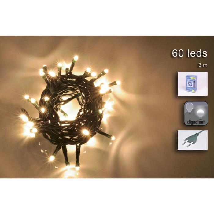 Guirlande de Noël lumineuse intérieure blanc en PVC 3 m