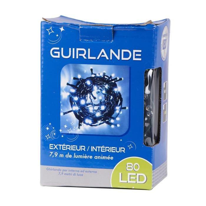 Guirlande de Noël lumineuse intérieure Blanc en PVC 7,9 m