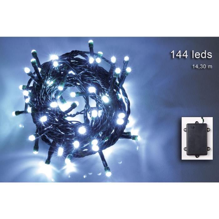 Guirlande de Noël lumineuse intérieure blanc L 14,4 m