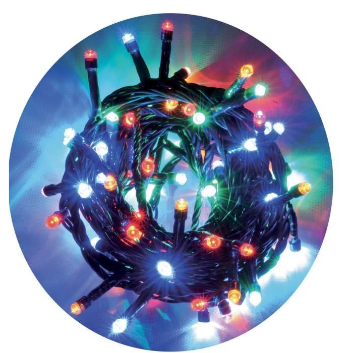 Guirlande de Noël lumineuse intérieure multicolore L 14,4 m