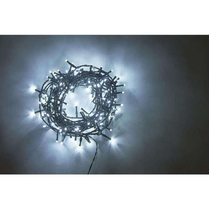 Guirlande de Noël lumineuse intérieure blanc en PVC L 8 m