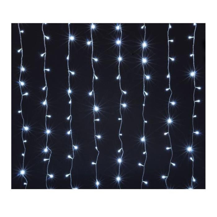 Rideau Guirlande interieur lumineuse Blanc 120 LED 1,35x1,5m