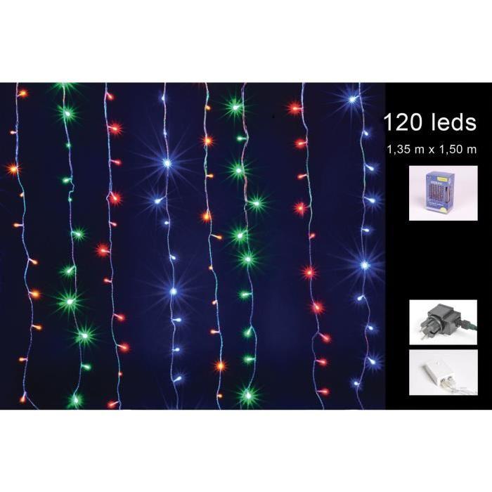 Rideau Guirlande interieur lumineuse Multicolore 120 LED