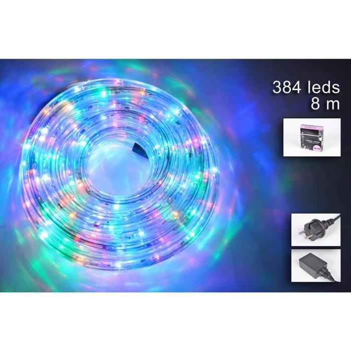 Guirlande de Noël lumineuse intérieure Cordon multicolore en PVC L 16 m