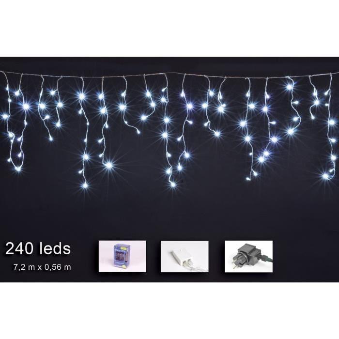 Guirlande de Noël Stalactite intérieure 240 LED blanc 7,2 x 0,56 m