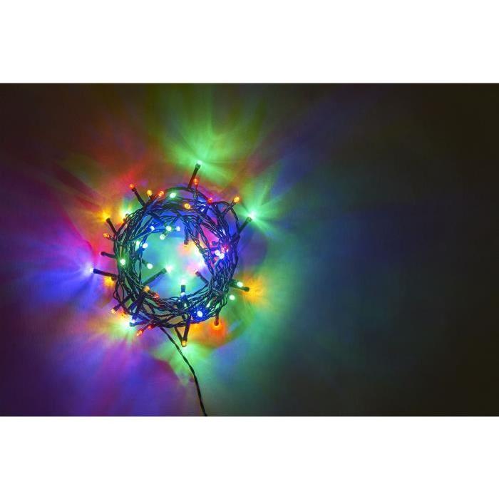 Guirlande de Noël lumineuse intérieure Multicolore en PVC L 8 m