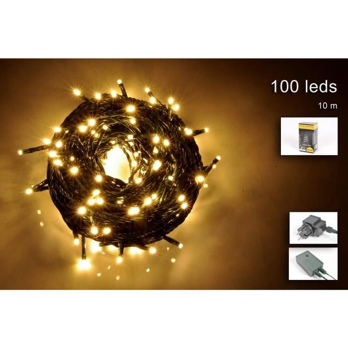 Guirlande de Noël lumineuse intérieure blanc en PVC 30 m