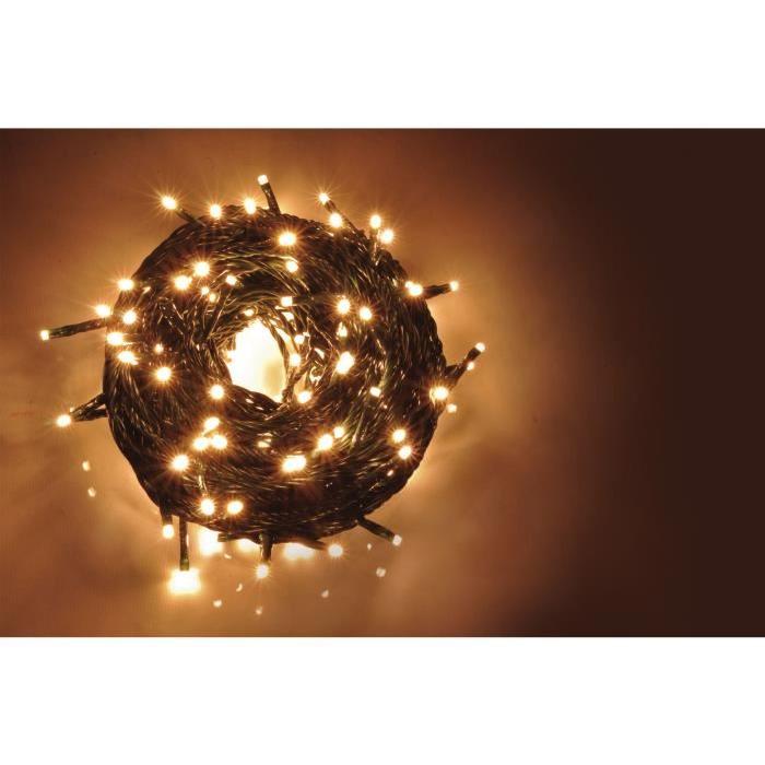 Guirlande de Noël lumineuse intérieure vert en PVC L 14,4 m