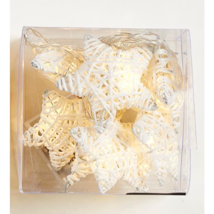 Guirlande de Noël lumineuse intérieure Étoiles Blanc chaud L 145 cm