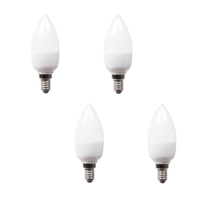 XQ-LITE Lot de 4 ampoules LED E14 flamme 4 W équivalent a 30 W