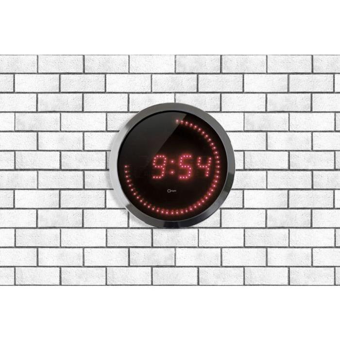 Horloge murale Ř30cm a LED rouge