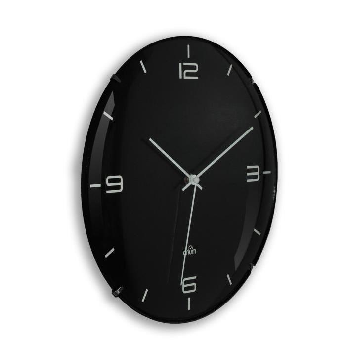 ELEGANTA Horloge silencieuse Ř29 cm noir et blanc