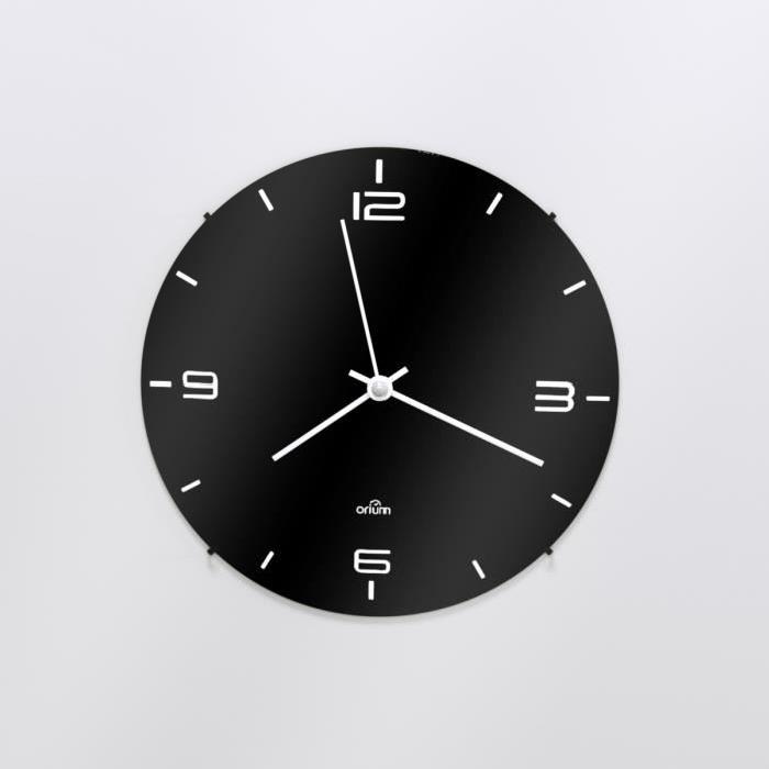 ELEGANTA Horloge silencieuse Ř29 cm noir et blanc