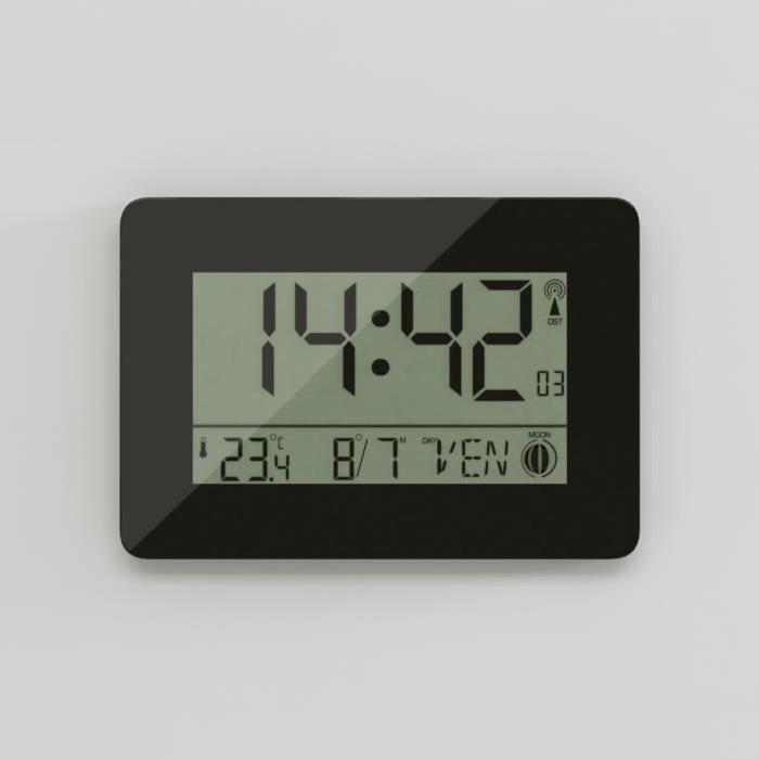 AUSTIN Horloge RC digitale 23x16 cm blanc